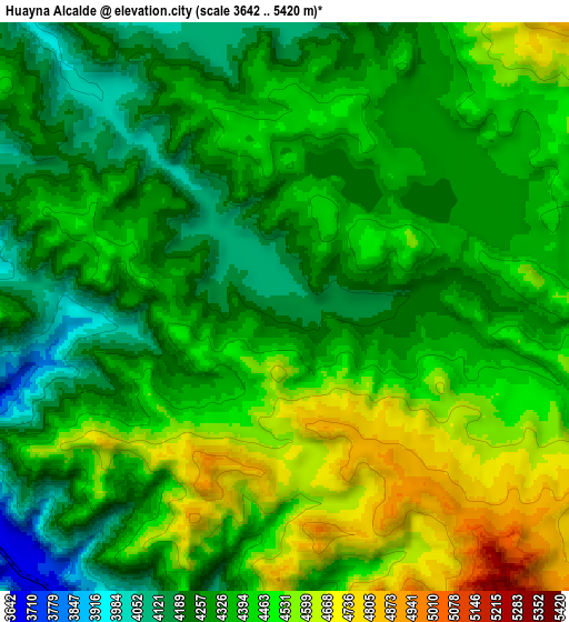 Zoom OUT 2x Huayna Alcalde, Peru elevation map