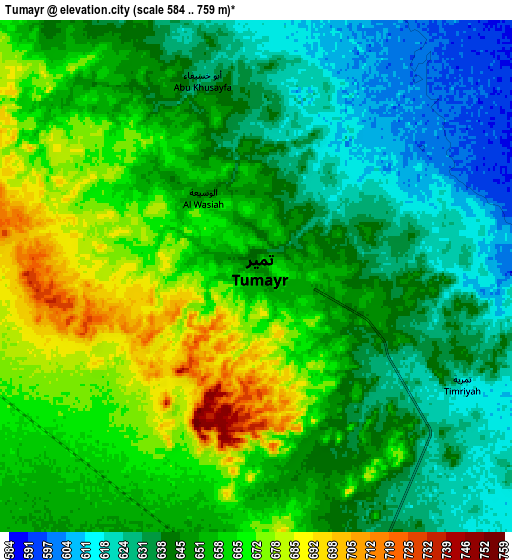 Zoom OUT 2x Tumayr, Saudi Arabia elevation map