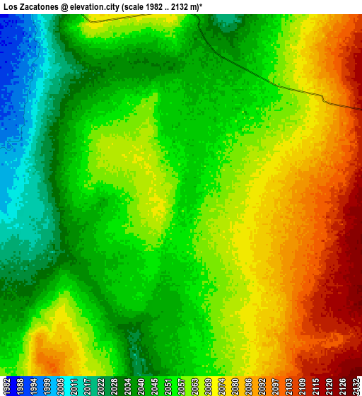 Zoom OUT 2x Los Zacatones, Mexico elevation map