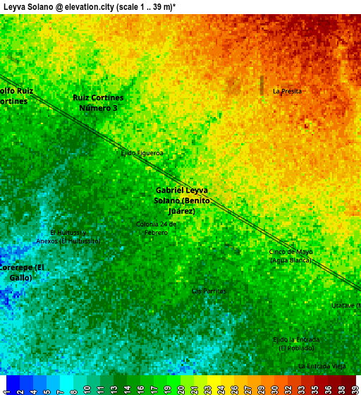 Zoom OUT 2x Leyva Solano, Mexico elevation map