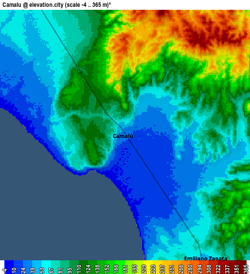 Zoom OUT 2x Camalú, Mexico elevation map