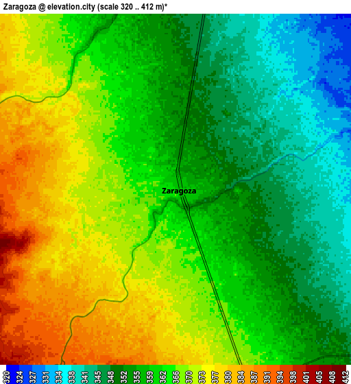 Zoom OUT 2x Zaragoza, Mexico elevation map