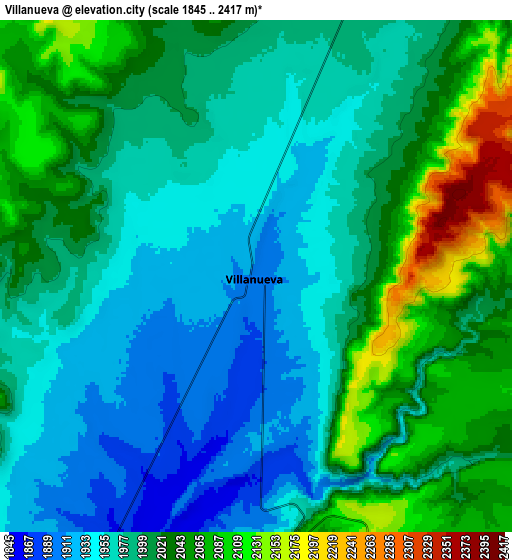 Zoom OUT 2x Villanueva, Mexico elevation map