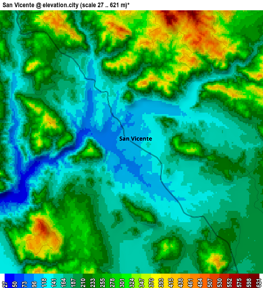 Zoom OUT 2x San Vicente, Mexico elevation map