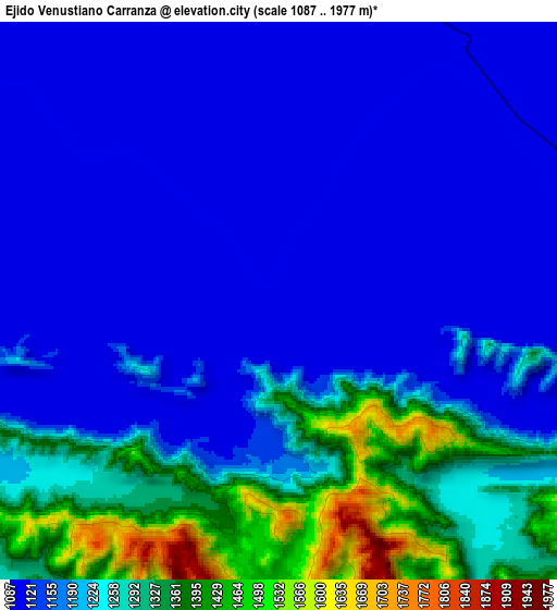 Zoom OUT 2x Ejido Venustiano Carranza, Mexico elevation map