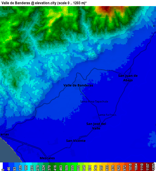 Zoom OUT 2x Valle de Banderas, Mexico elevation map