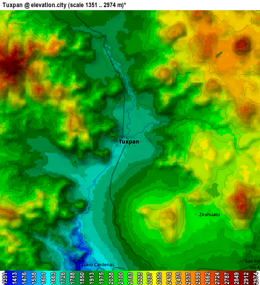 Zoom OUT 2x Tuxpan, Mexico elevation map