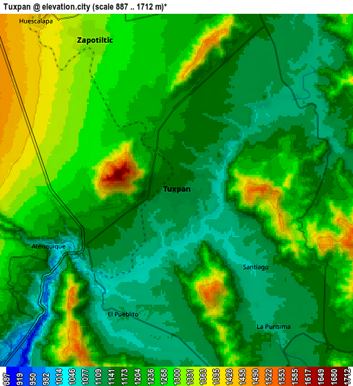 Zoom OUT 2x Tuxpan, Mexico elevation map