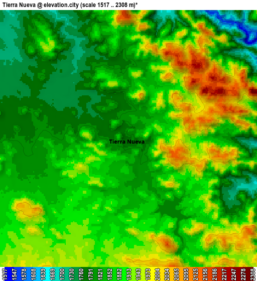 Zoom OUT 2x Tierra Nueva, Mexico elevation map