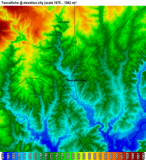 Zoom OUT 2x Teocaltiche, Mexico elevation map