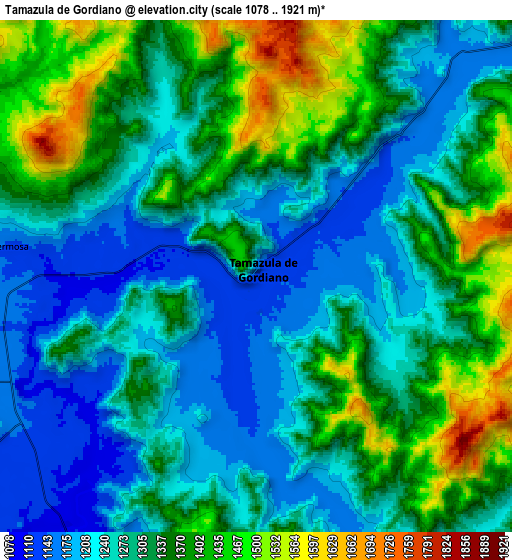 Zoom OUT 2x Tamazula de Gordiano, Mexico elevation map