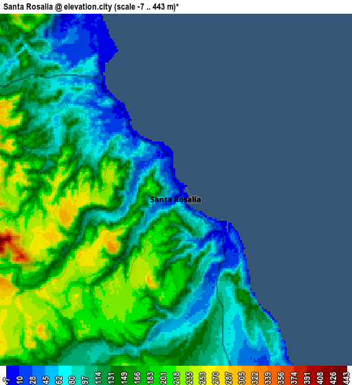 Zoom OUT 2x Santa Rosalía, Mexico elevation map