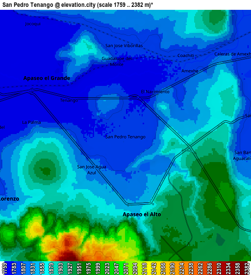 Zoom OUT 2x San Pedro Tenango, Mexico elevation map