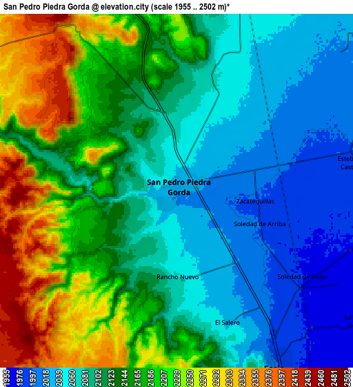 Zoom OUT 2x San Pedro Piedra Gorda, Mexico elevation map