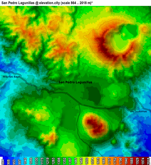 Zoom OUT 2x San Pedro Lagunillas, Mexico elevation map