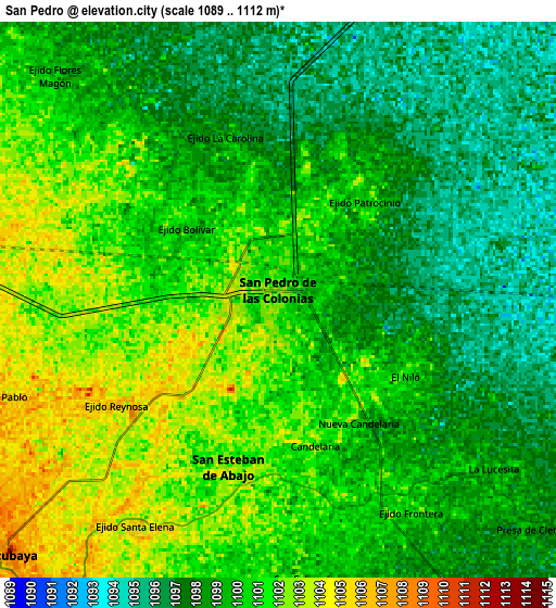 Zoom OUT 2x San Pedro, Mexico elevation map