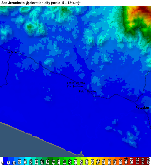 Zoom OUT 2x San Jeronimito, Mexico elevation map