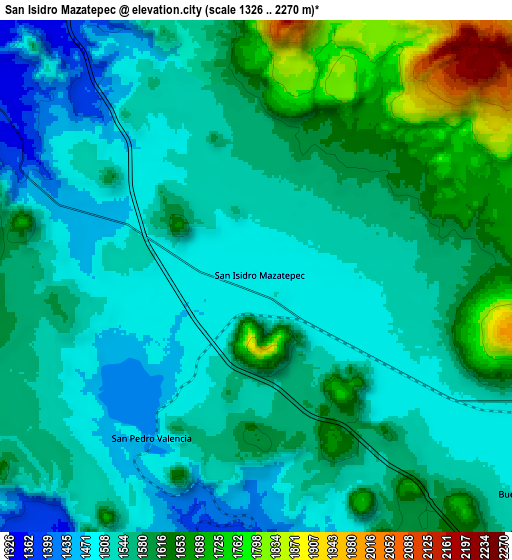 Zoom OUT 2x San Isidro Mazatepec, Mexico elevation map