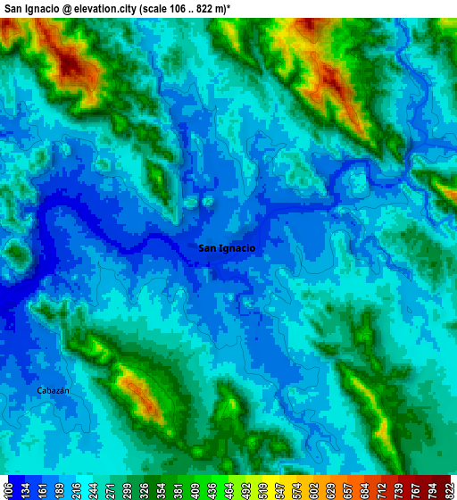 Zoom OUT 2x San Ignacio, Mexico elevation map