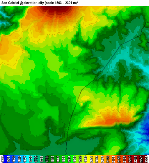 Zoom OUT 2x San Gabriel, Mexico elevation map