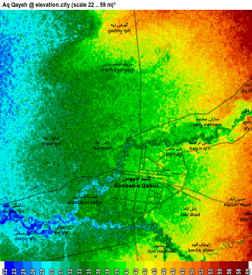 Zoom OUT 2x Āq Qāyeh, Iran elevation map