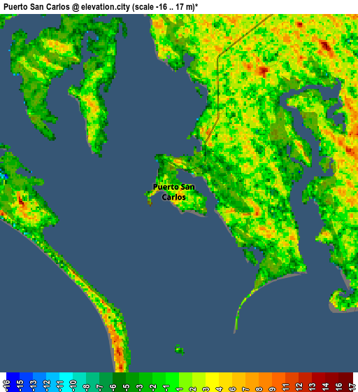 Zoom OUT 2x Puerto San Carlos, Mexico elevation map