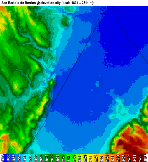 Zoom OUT 2x San Bartolo de Berrios, Mexico elevation map