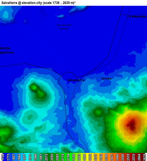 Zoom OUT 2x Salvatierra, Mexico elevation map