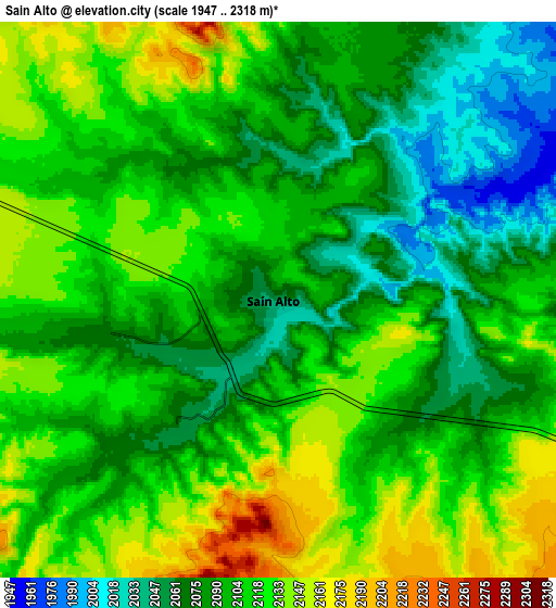 Zoom OUT 2x Sain Alto, Mexico elevation map