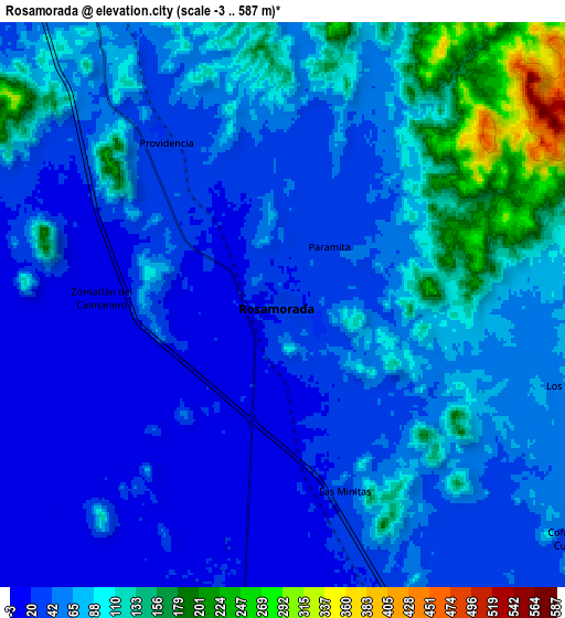 Zoom OUT 2x Rosamorada, Mexico elevation map