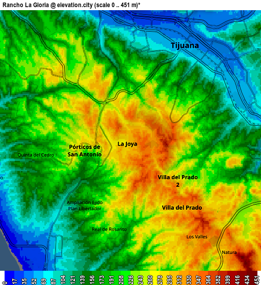 Zoom OUT 2x Rancho La Gloria, Mexico elevation map