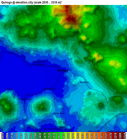 Zoom OUT 2x Quiroga, Mexico elevation map