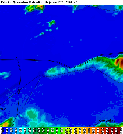 Zoom OUT 2x Estación Queréndaro, Mexico elevation map