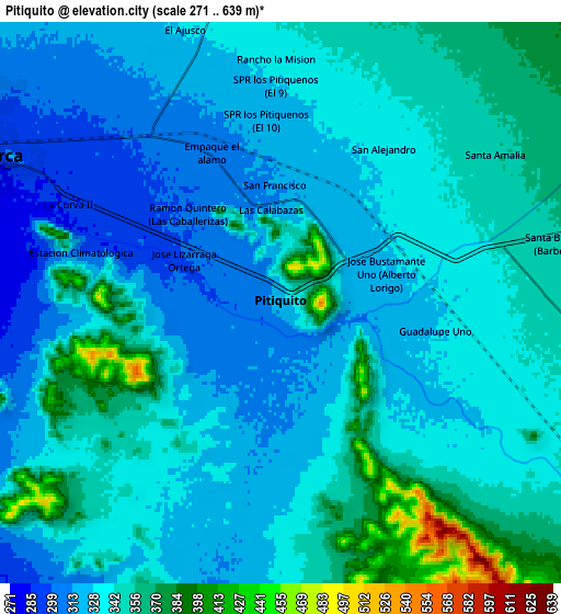 Zoom OUT 2x Pitiquito, Mexico elevation map