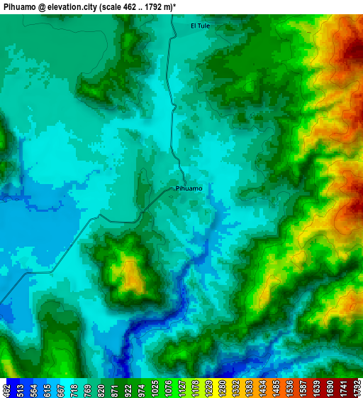 Zoom OUT 2x Pihuamo, Mexico elevation map