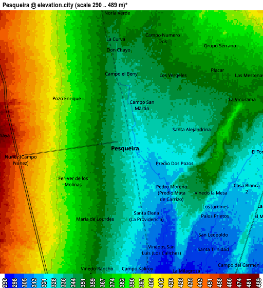 Zoom OUT 2x Pesqueira, Mexico elevation map