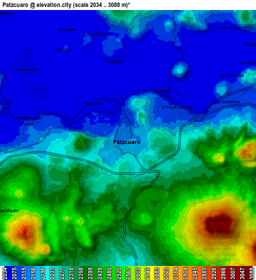 Zoom OUT 2x Pátzcuaro, Mexico elevation map