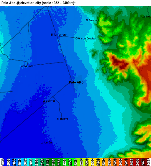 Zoom OUT 2x Palo Alto, Mexico elevation map