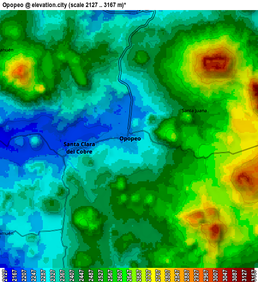 Zoom OUT 2x Opopeo, Mexico elevation map