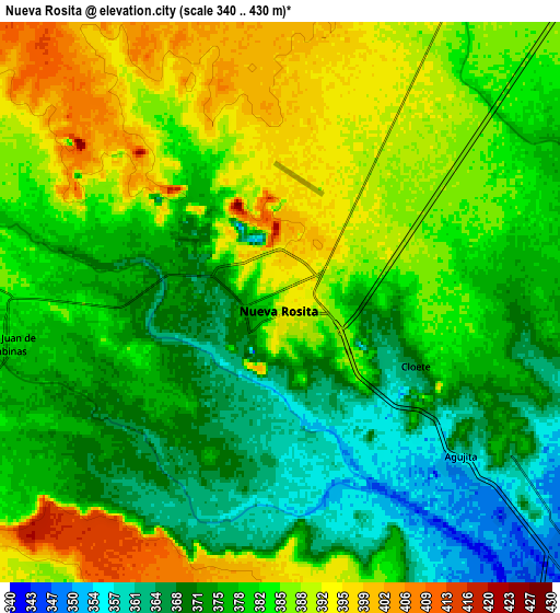 Zoom OUT 2x Nueva Rosita, Mexico elevation map