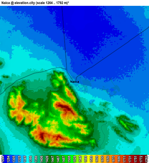Zoom OUT 2x Naica, Mexico elevation map