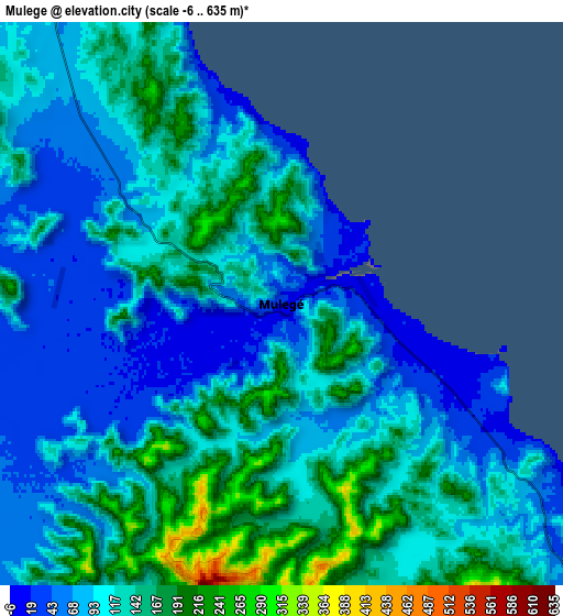 Zoom OUT 2x Mulegé, Mexico elevation map