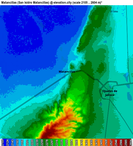 Zoom OUT 2x Matancillas (San Isidro Matancillas), Mexico elevation map