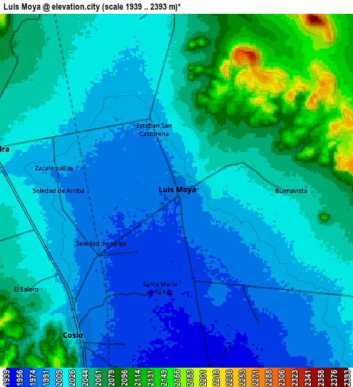 Zoom OUT 2x Luis Moya, Mexico elevation map