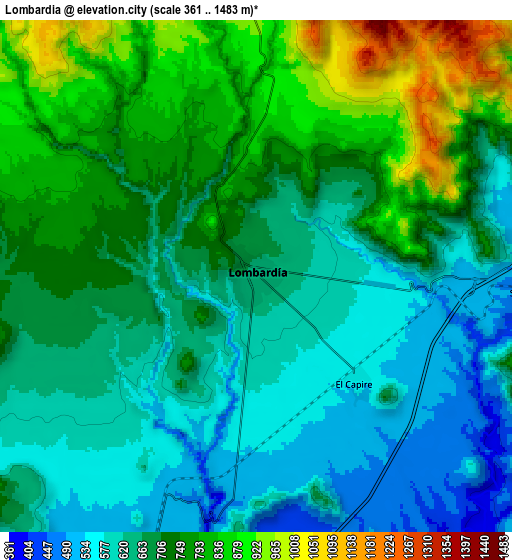 Zoom OUT 2x Lombardía, Mexico elevation map