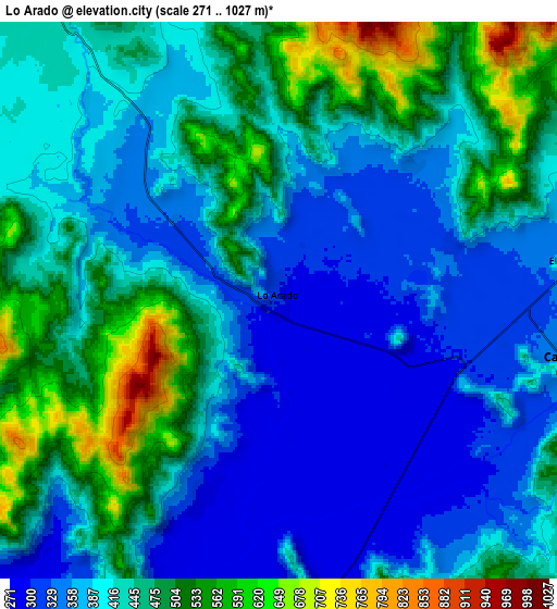 Zoom OUT 2x Lo Arado, Mexico elevation map