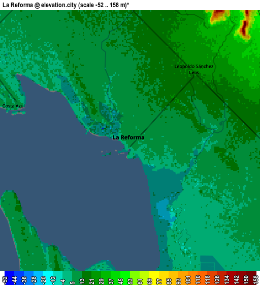 Zoom OUT 2x La Reforma, Mexico elevation map