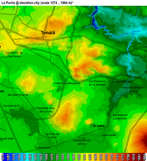 Zoom OUT 2x La Punta, Mexico elevation map