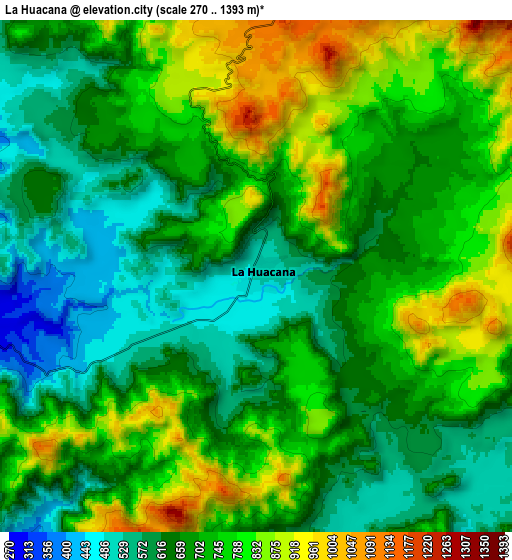 Zoom OUT 2x La Huacana, Mexico elevation map