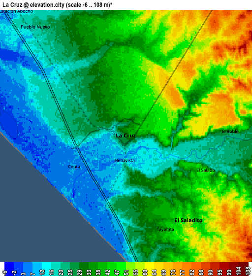 Zoom OUT 2x La Cruz, Mexico elevation map